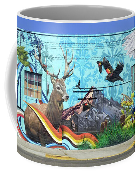 Mural Coffee Mug featuring the photograph Kung Fu Mural by Charles Robinson