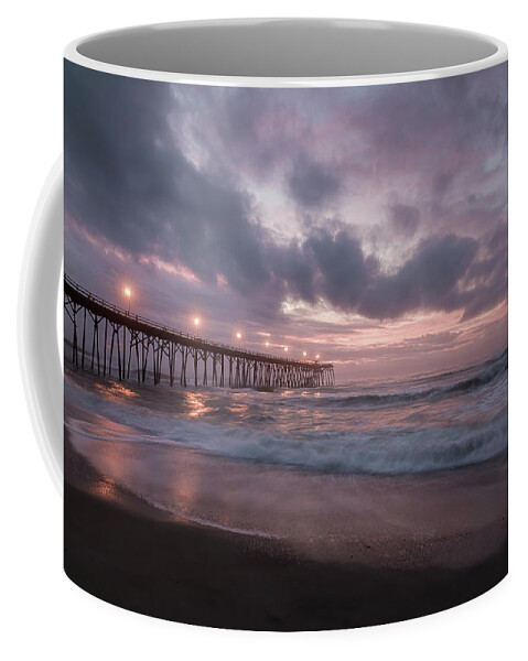 Beach Coffee Mug featuring the photograph Kure Beach Pier by John Kirkland