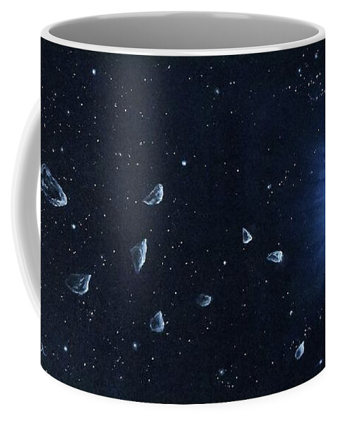 Cosmic Art Coffee Mug featuring the painting La Luna by Neslihan Ergul Colley