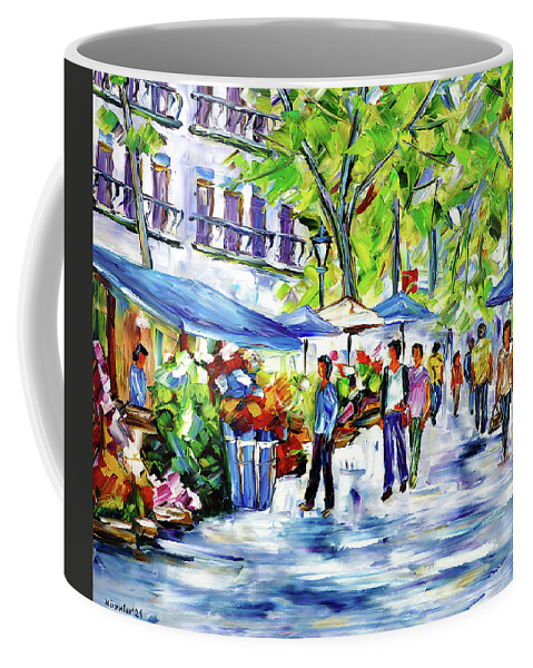 Market Street Coffee Mug featuring the painting La Rambla by Mirek Kuzniar