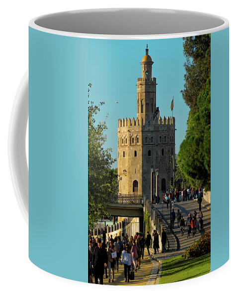 Torre Del Oro Coffee Mug featuring the photograph La Torre de Oro in Seville by Angelo DeVal