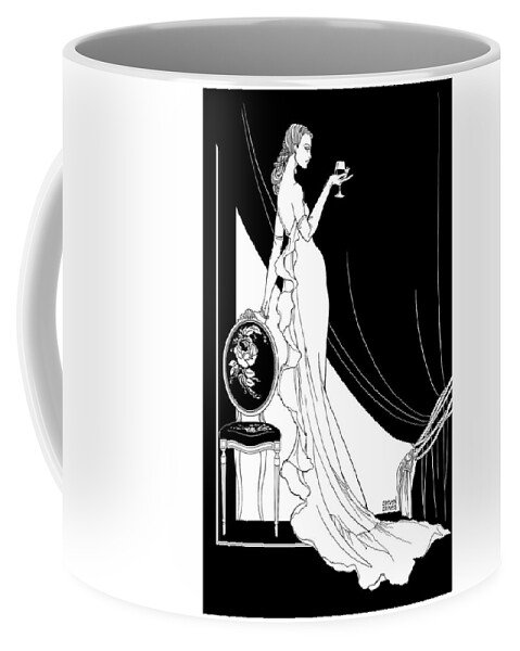 Glamour Coffee Mug featuring the drawing La Traviata by Steven Stines