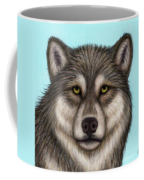 Labrador Wolf Coffee Mug featuring the painting Labrador Wolf by Amy E Fraser