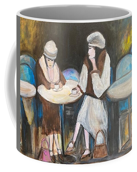 Ladies Coffee Mug featuring the painting Ladies at Tea by Denice Palanuk Wilson