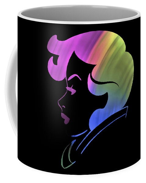 Abstract Coffee Mug featuring the digital art Lady Chic - Vintage by Ronald Mills