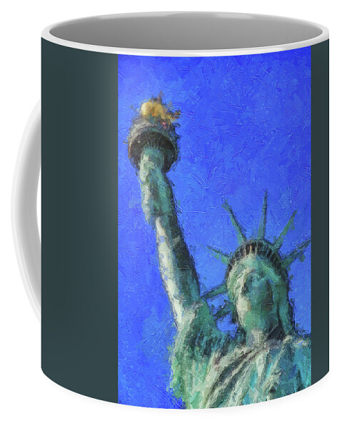 Lady Liberty Panting Coffee Mug featuring the painting Lady Liberty Painting by Dan Sproul