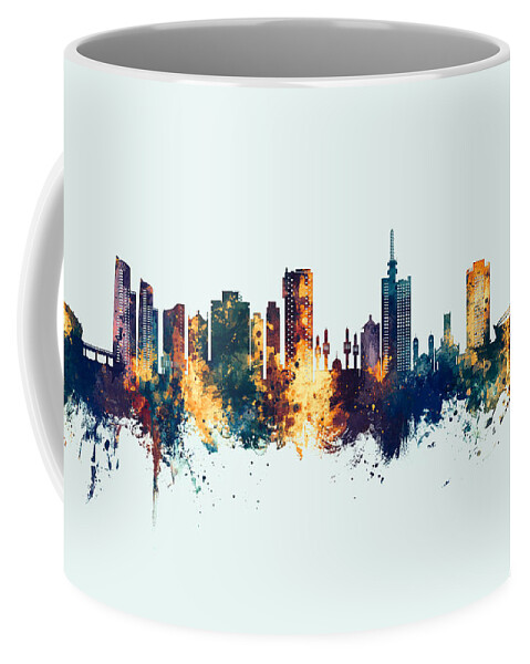 Lagos Coffee Mug featuring the digital art Lagos Nigeria Skyline #17 by Michael Tompsett