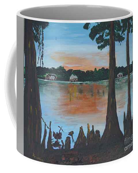 Cypress Tree Coffee Mug featuring the painting Lake Bruin State Park I by Jimmy Clark