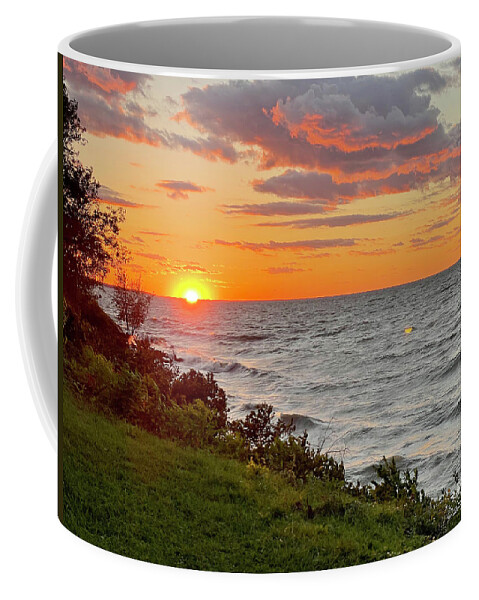 Sunset Coffee Mug featuring the photograph Lake Erie Sunset - Lorain, OH by Terri Harper