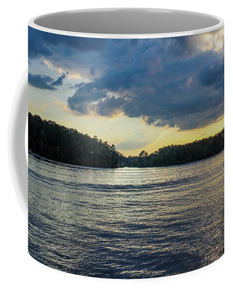 Lake Coffee Mug featuring the photograph Lake Island Cloud Balance by Ed Williams