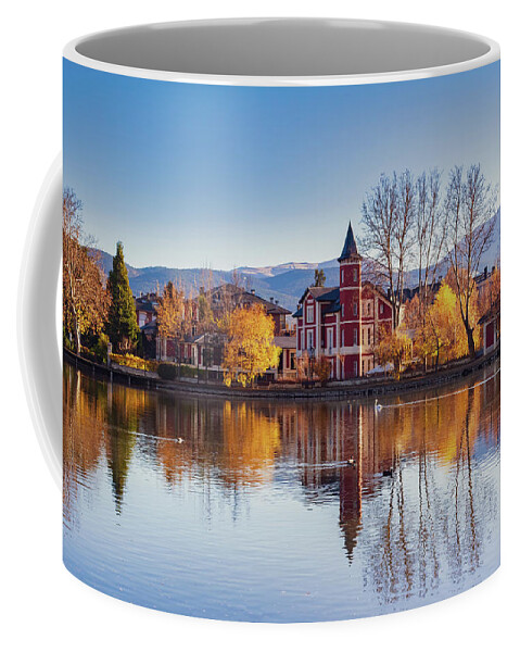 Colors Coffee Mug featuring the photograph Lake of the city Puigcerda in autumn by Jordi Carrio Jamila