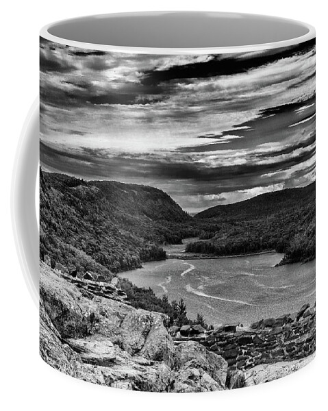 Lake Of The Clouds Coffee Mug featuring the photograph Lake of the Clouds Black and White by Nathan Wasylewski