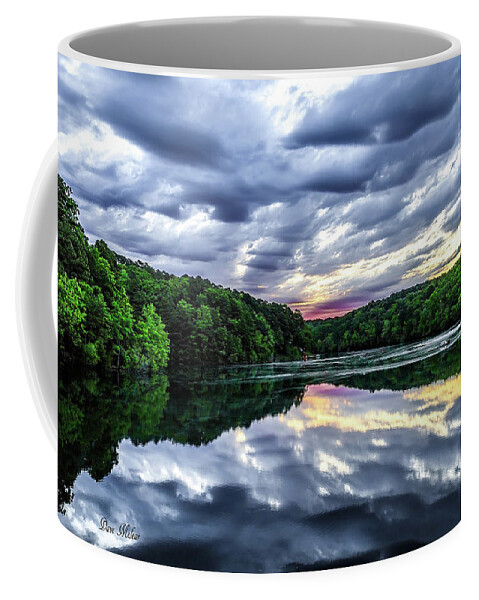 Lake Reflection Coffee Mug featuring the photograph Lake Reflection One by Dave Melear