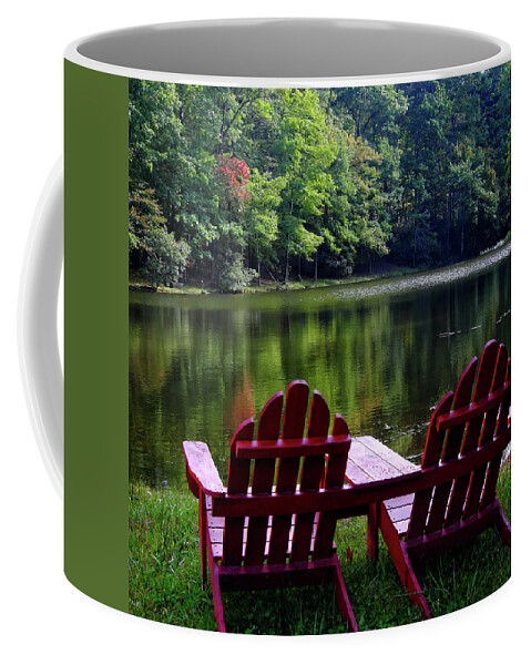 Smoky Mountains Coffee Mug featuring the photograph Lake View by George Taylor