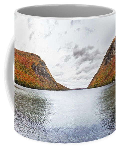 Vermont Coffee Mug featuring the photograph Lake Willoughby Fall Panoramic by Tim Kirchoff