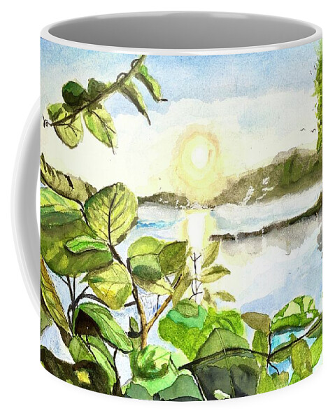 Lake Coffee Mug featuring the painting Lake Winyah by Bryan Brouwer