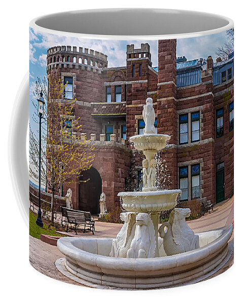 Lambert Castle Coffee Mug featuring the photograph Lambert Castle Fountain by Anthony Sacco