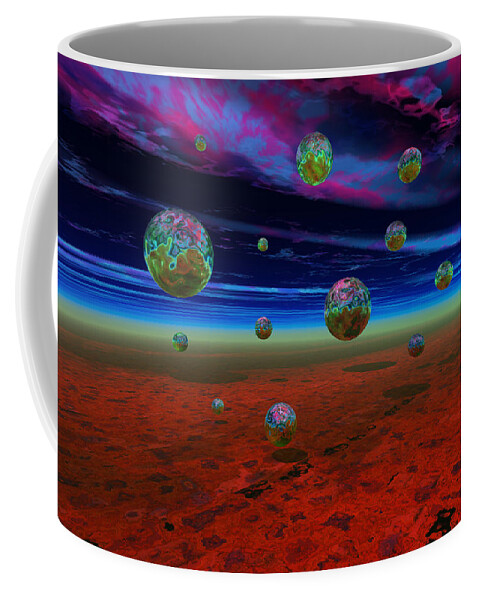 Bryce 3d Digital Fantasy Scifi Coffee Mug featuring the digital art Landing by Claude McCoy