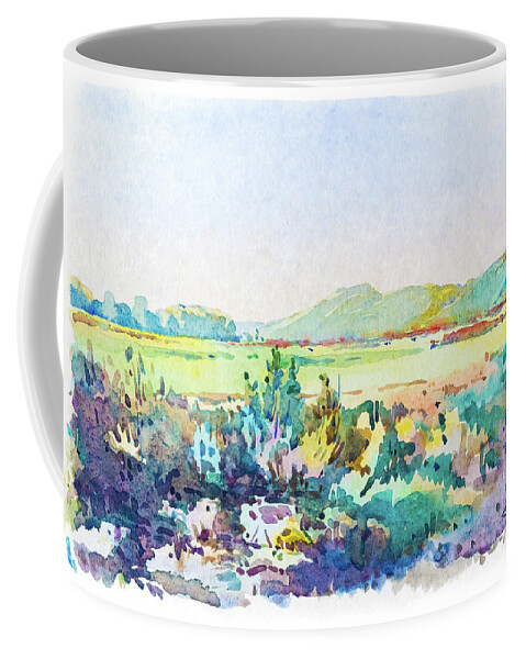 1930s Coffee Mug featuring the painting Landscape, Dalmatia, 1938 by Viktor Wallon-Hars