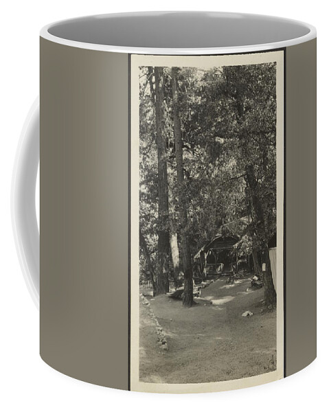 Nature Coffee Mug featuring the painting Landscape with Cabin by MotionAge Designs