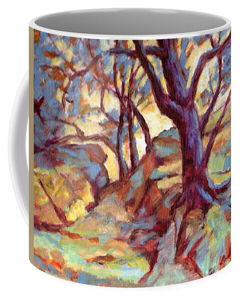 Acrylic Coffee Mug featuring the painting Landscape with Purple Tree by David Dorrell