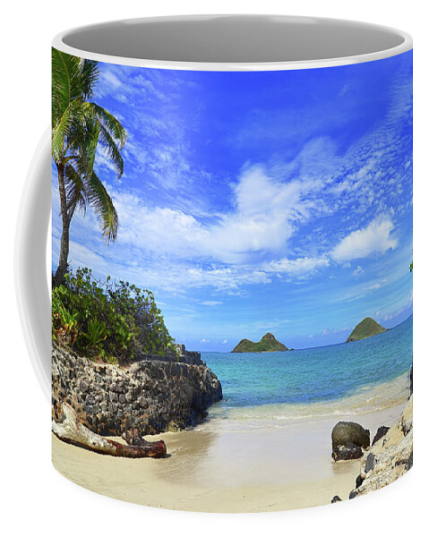 Lanikai Beach Coffee Mug featuring the photograph Lanikai Beach Cove by Aloha Art