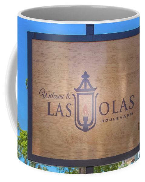 Las Olas Boulevard Coffee Mug featuring the photograph Las Olas Boulevard Sign by Mark Andrew Thomas