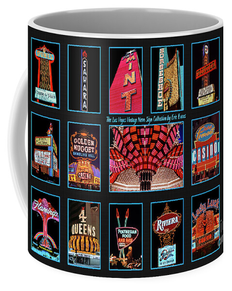 Las Vegas Neon Signs Coffee Mug featuring the photograph Las Vegas Vintage Neon Signs Collection Slides Featuring The Flamingo Casino by Aloha Art