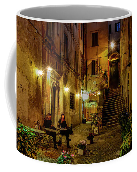 Italy Coffee Mug featuring the photograph Late Night Cappuccino - Rome, Italy by Regina Muscarella