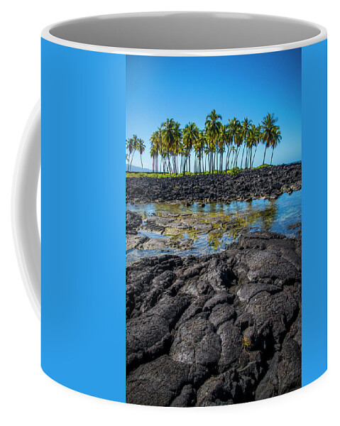 Lava Coffee Mug featuring the photograph Lava and Palm Trees by Bill Cubitt