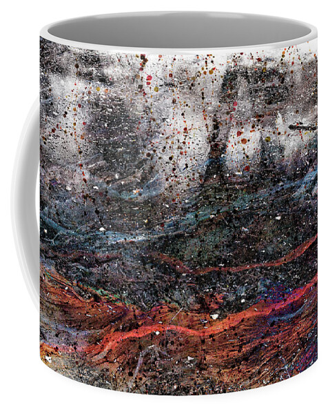 Lava; Volcano; Lava Flow; Fire; Water; Movement; Flowing; Chaos; Texture; Transparency; Depth; Natural Event; Eruption; Organic Debris Coffee Mug featuring the digital art Lava Flow by Sandra Selle Rodriguez