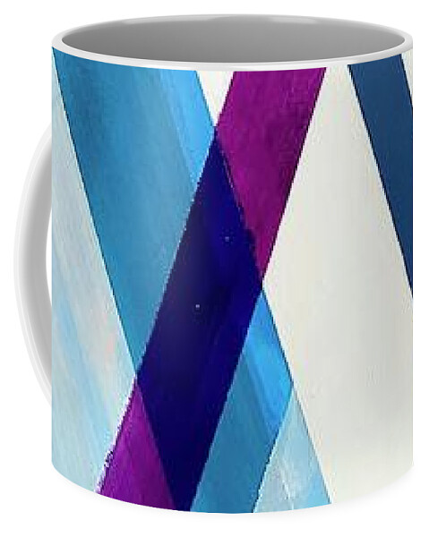 Argyle Coffee Mug featuring the painting Layers in argyle by Eric Fischer