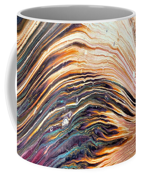 Abstract Coffee Mug featuring the painting Layers by Soraya Silvestri