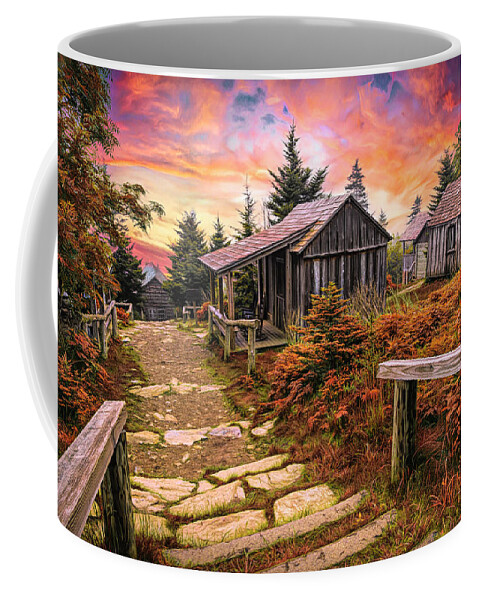 Barns Coffee Mug featuring the photograph Le Conte Lodge Cabins in Early Autumn by Debra and Dave Vanderlaan