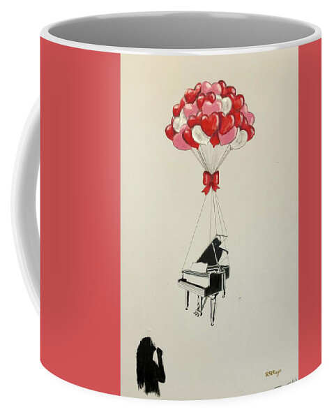 Music Coffee Mug featuring the pastel Le Pages Air on Balloon Strings by Richard Le Page