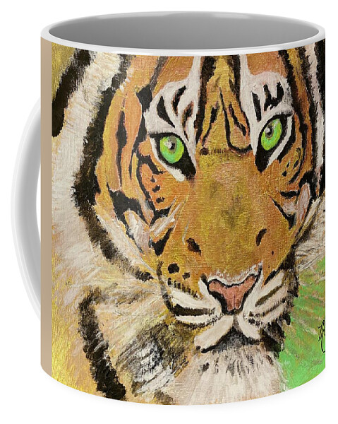 Tiger Coffee Mug featuring the painting TIGER Le Tigre Magnifique by Melody Fowler