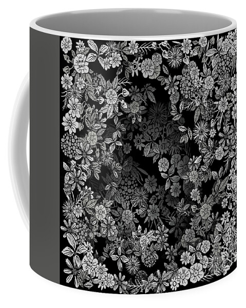 Black And White Coffee Mug featuring the mixed media Le Trou by Big Fat Arts