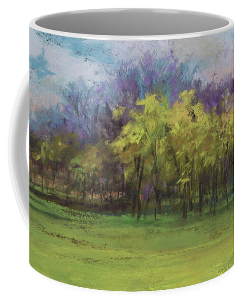 Rural Ohio Landscape Coffee Mug featuring the pastel Leafing Out by Terri Meyer