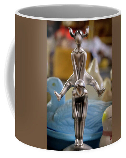 Statue Coffee Mug featuring the photograph Leapfrog Fun by Mary Lee Dereske