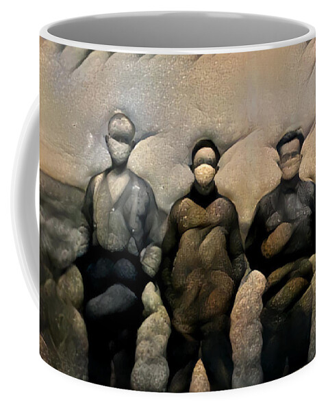 Men Coffee Mug featuring the digital art Learning to Stand on a Shaking Rock by Matthew Lazure