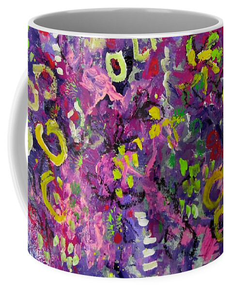 Happy Coffee Mug featuring the painting Lefthand Abstracts Seies#5 - Cheerio by Barbara O'Toole