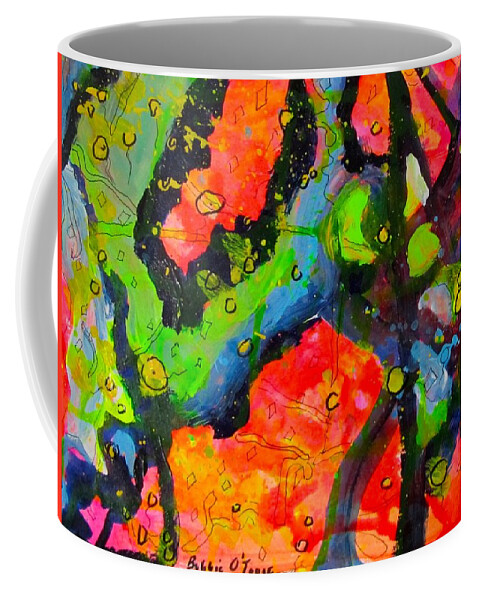 Vivid Coffee Mug featuring the painting Lefthand Abstracts Series #8 Things by Barbara O'Toole
