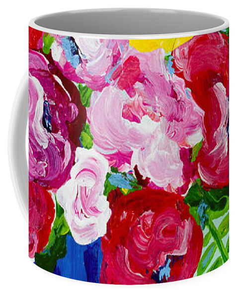 Abstract Floral Coffee Mug featuring the painting Lemon Lime by Beth Ann Scott