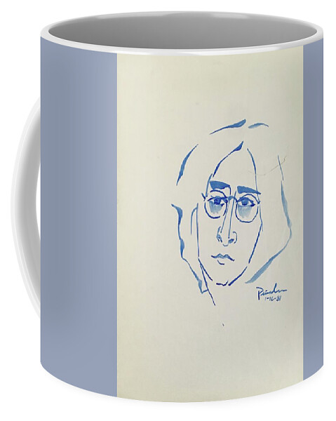 Ricardosart37 Coffee Mug featuring the painting Lennon 1-16-81 by Ricardo Penalver deceased