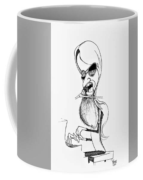 Leon Coffee Mug featuring the drawing Leon by Michael Hopkins