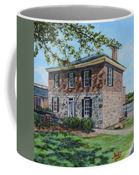 Historic Coffee Mug featuring the painting Leonardtown Old Jail Museum and Visitor Center by Aicy Karbstein