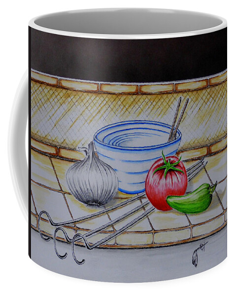 Cooking Coffee Mug featuring the mixed media Let's Cook by Kem Himelright