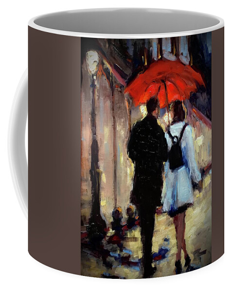 Figurative Coffee Mug featuring the painting Lets do dinner by Ashlee Trcka