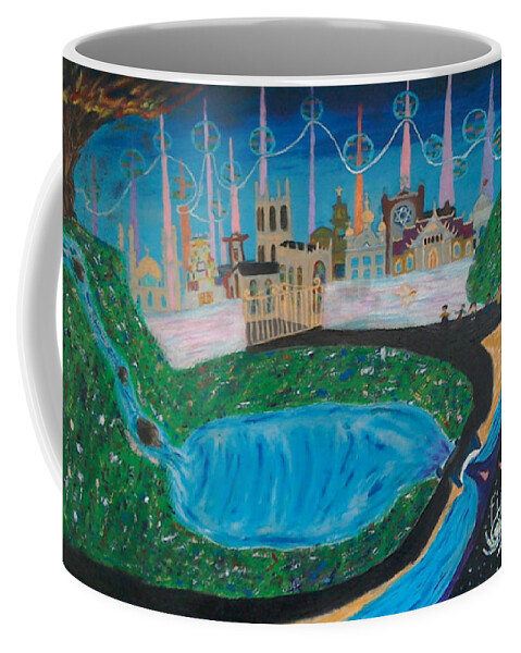 God Coffee Mug featuring the painting Life and Death recycle by David Westwood