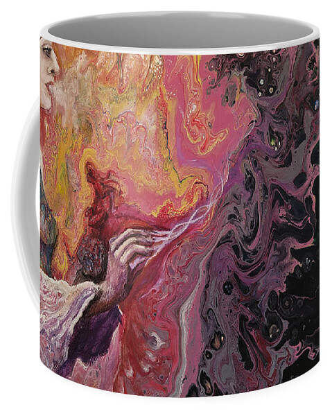 Black Coffee Mug featuring the painting Light Bringer by Sylvia Brallier